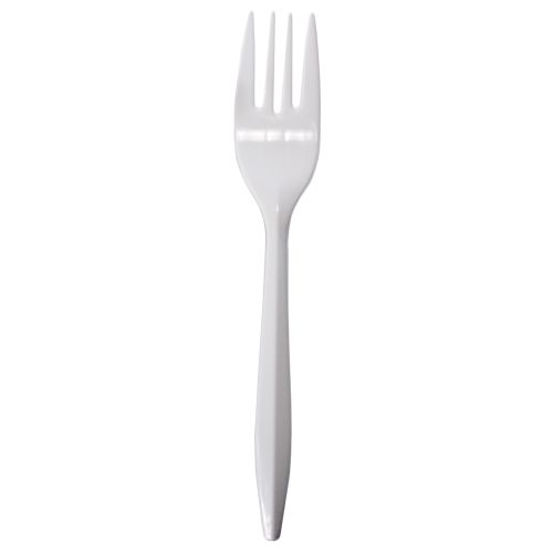 Medium Weight Plastic Fork, White